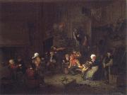Jan Steen Merry Company in an inn. Germany oil painting artist